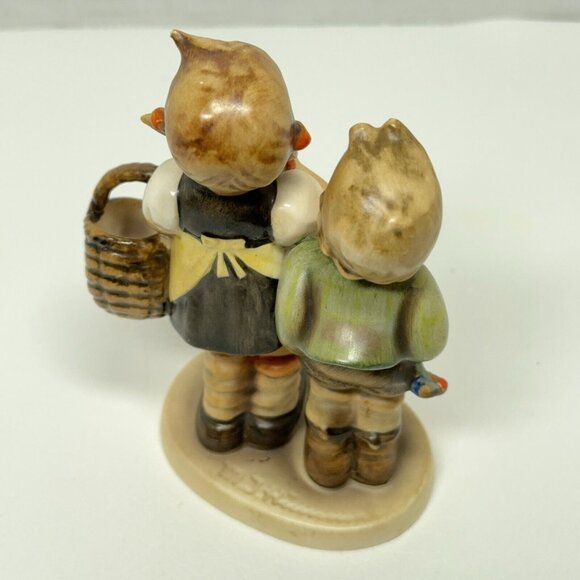 MJ Hummel Figurine To Market Boy Girl Basket Flowers Western Germany 1960 - 1972 - Picture 9 of 15